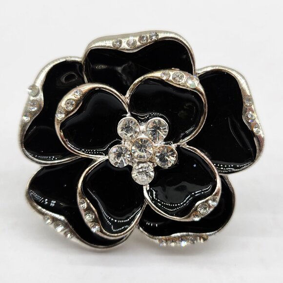 BFD- Beaded & Rhinestone Floral Ring - Picture 5 of 9